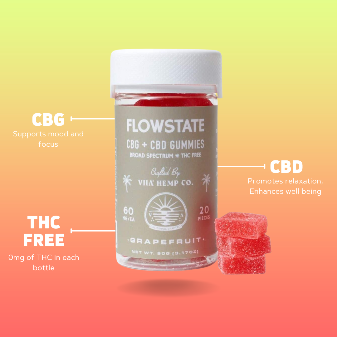 VIIA Hemp Company: Flowstate Grapefruit CBG + CBD - 60mg