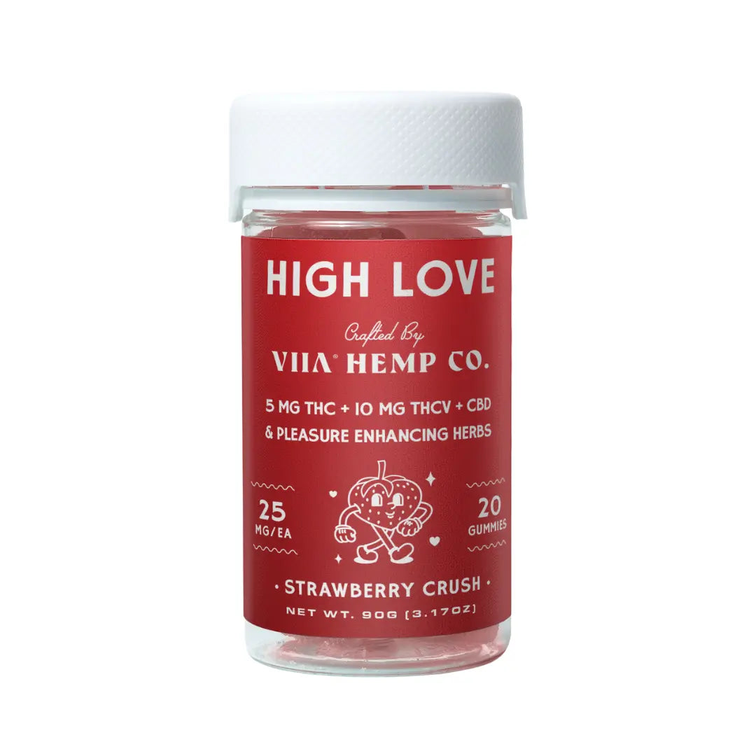 VIIA Hemp Company - High Love Strawberry Crush THCV Libido Gummies – 5mg